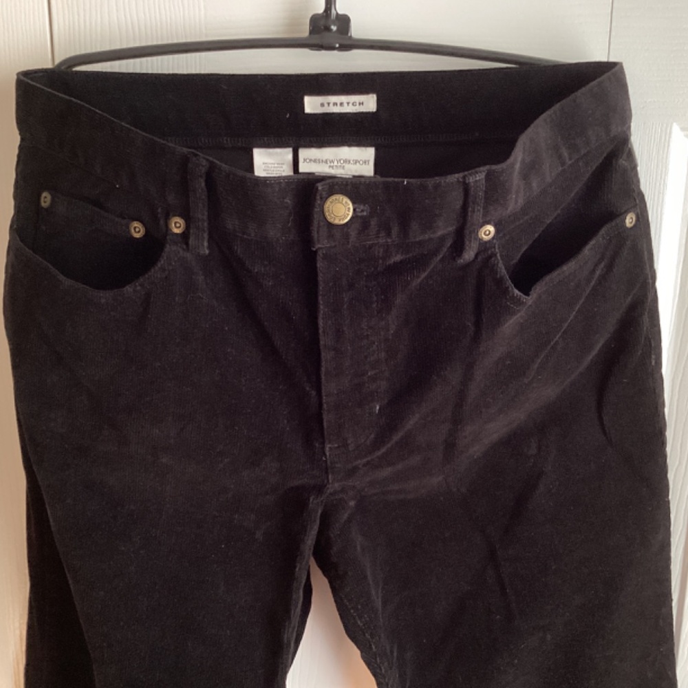 Jones New York Sport Petite Black Corduroy Stretch Pants Size 12P NWOT - Picture 2 of 6